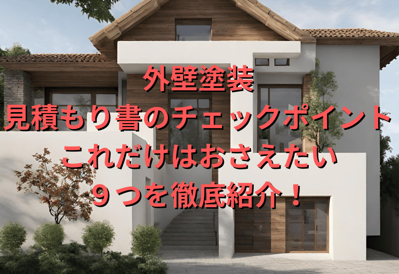外壁塗装の見積もりチェックポイント｜悪質業者に騙されないためにおさえたい９つを徹底紹介！